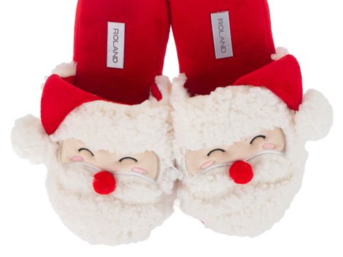 CALZADO CASUAL DAMA PANTUFLA FELPA XMAS 2025 ROJO PACK X1