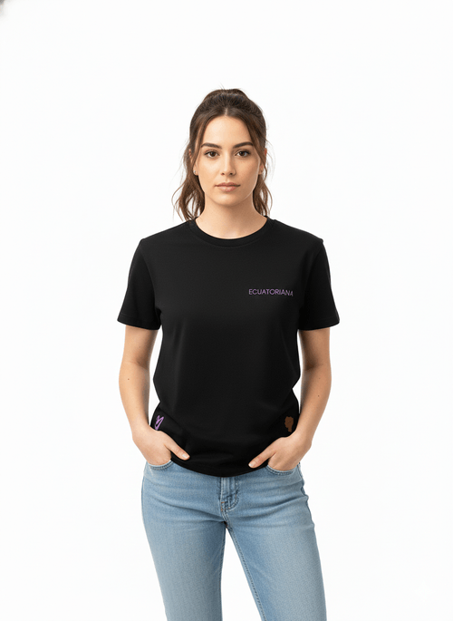 CAMISETA CASUAL ROLAND REGIONS NEGRO