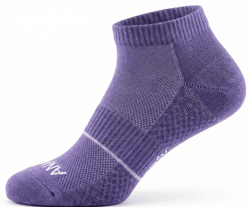 MEDIAS DEPORTIVAS CAÑA TOBILLERA SIN COSTURA MORADO X1