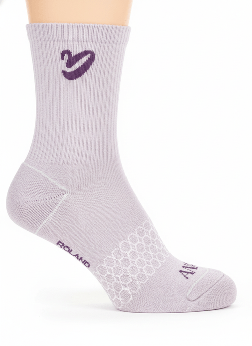 MEDIAS DEPORTIVAS CAÑA TRES CUARTOS SIN COSTURA LILA X1