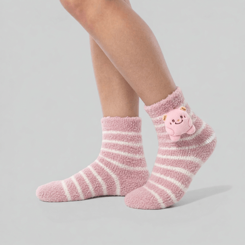 MEDIAS BABUCHA AFELPADA MONSTRUOS 3D SURTIDO PACK X1
